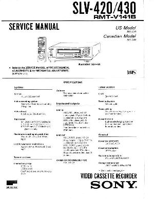 Сервисная инструкция Sony SLV-420, SLV-430 ― Manual-Shop.ru