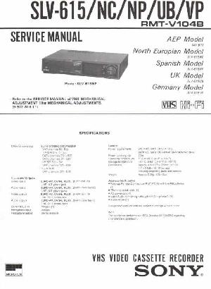 Сервисная инструкция Sony SLV-615NC NP UB VP ― Manual-Shop.ru