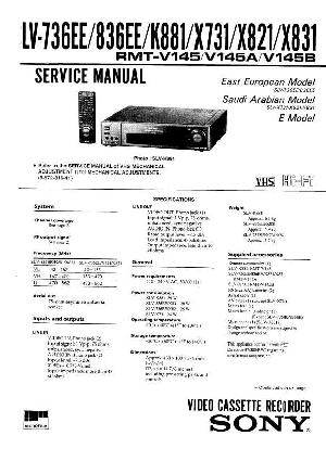 Сервисная инструкция Sony SLV-736EE, SLV-836EE, SLV-K881, SLV-X731, SLV-X821, SLV-X831 ― Manual-Shop.ru