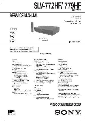 Сервисная инструкция Sony SLV-772HF, SLV-779HF ― Manual-Shop.ru