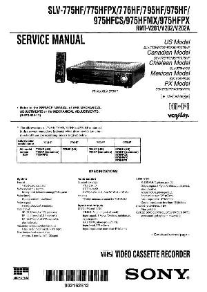 Сервисная инструкция Sony SLV-775HF, SLV-775HFPX, SLV-776HF, SLV795HF, SLV-975HF, SLV-975HFCS, SLV-975HFMX, SLV-975HFPX ― Manual-Shop.ru