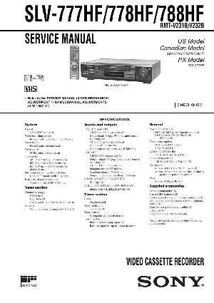 Сервисная инструкция Sony SLV-777HF, SLV-778HF, SLV-788HF ― Manual-Shop.ru