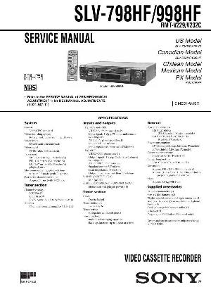 Сервисная инструкция Sony SLV-798HF, SLV-998HF ― Manual-Shop.ru