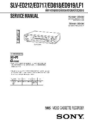 Сервисная инструкция Sony SLV-ED212, SLV-ED717, SLV-ED818, SLV-ED919, SLV-LF1 ― Manual-Shop.ru