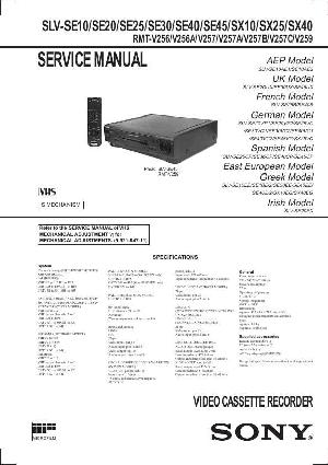 Сервисная инструкция Sony SLV-SE10, SLV-SE20, SLV-SE25, SLV-SE30, SLV-SE40, SLV-SE45, SLV-SX10, SLV-SX25, SLV-SX40 ― Manual-Shop.ru