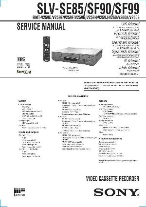 Сервисная инструкция Sony SLV-SE85, SLV-SF90, SLV-SF99 ― Manual-Shop.ru