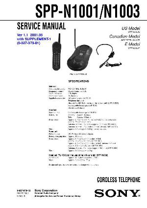 Сервисная инструкция Sony SPP-N1001, SPP-N1003 ― Manual-Shop.ru