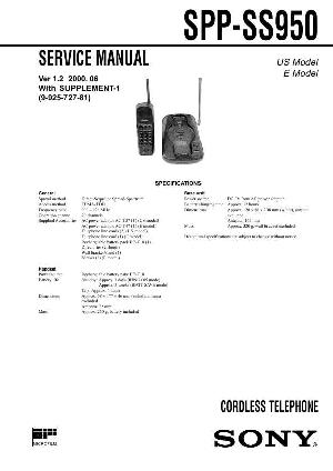 Сервисная инструкция Sony SPP-SS950 ― Manual-Shop.ru