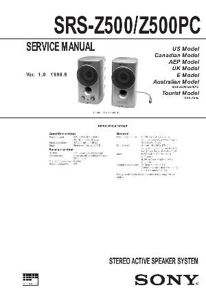 Сервисная инструкция Sony SRS-Z500 ― Manual-Shop.ru