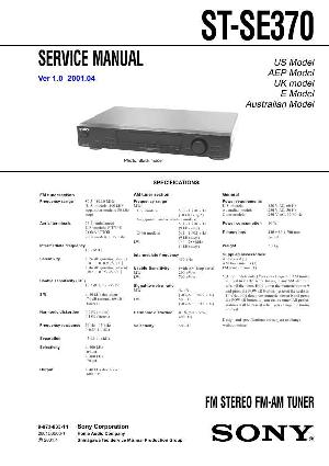 Сервисная инструкция Sony ST-SE370 ― Manual-Shop.ru