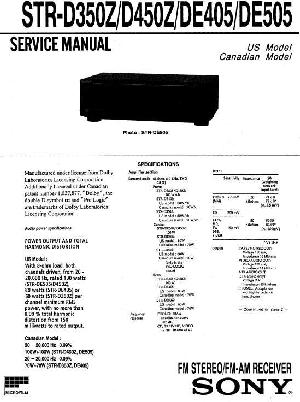 Сервисная инструкция Sony STR-D350Z, STR-D450Z, STR-DE405, STR-DE505 ― Manual-Shop.ru