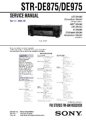 Сервисная инструкция Sony STR-DE875, STR-DE975 ― Manual-Shop.ru