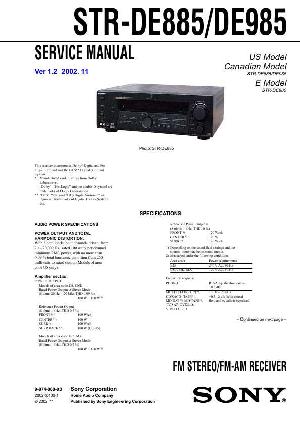 Сервисная инструкция Sony STR-DE885, STR-DE985 ― Manual-Shop.ru