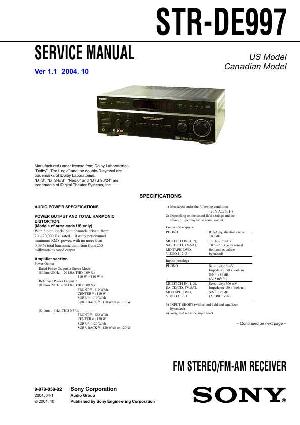 Сервисная инструкция Sony STR-DE997 ― Manual-Shop.ru