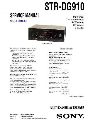Сервисная инструкция Sony STR-DG910 ― Manual-Shop.ru