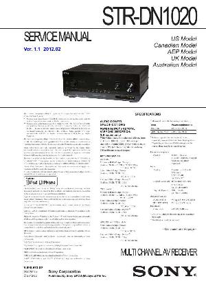 Сервисная инструкция Sony STR-DN1020 ― Manual-Shop.ru