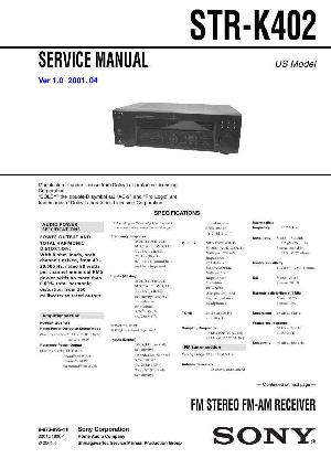 Сервисная инструкция Sony STR-K402 ― Manual-Shop.ru