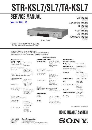 Сервисная инструкция Sony STR-KSL7, STR-SL7, TA-KSL7, V1.0 ― Manual-Shop.ru