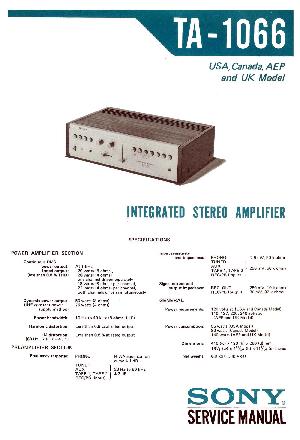 Сервисная инструкция Sony TA-1066 ― Manual-Shop.ru