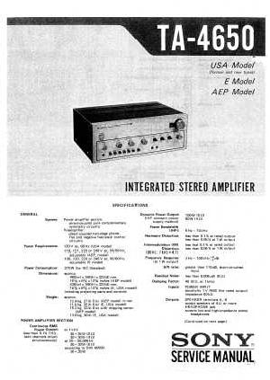 Сервисная инструкция Sony TA-4650 ― Manual-Shop.ru