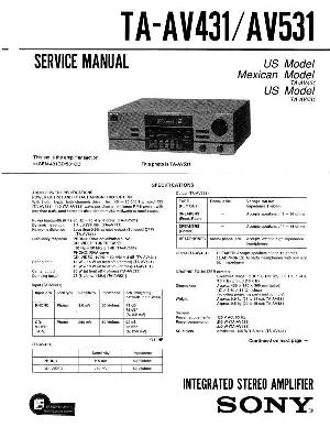 Сервисная инструкция Sony TA-AV431, TA-AV531 ― Manual-Shop.ru
