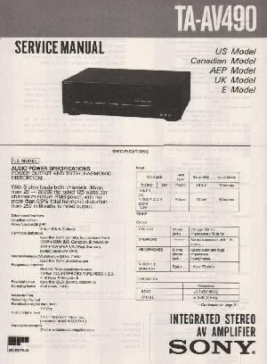 Сервисная инструкция Sony TA-AV490 ― Manual-Shop.ru