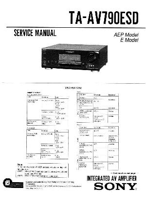 Сервисная инструкция Sony TA-AV790ESD ― Manual-Shop.ru
