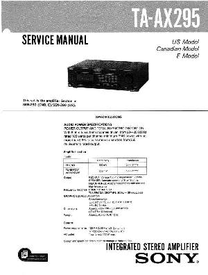 Сервисная инструкция Sony TA-AX295 ― Manual-Shop.ru