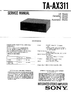 Сервисная инструкция Sony TA-AX311 ― Manual-Shop.ru