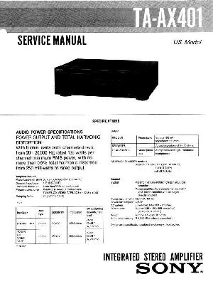 Сервисная инструкция Sony TA-AX401 ― Manual-Shop.ru