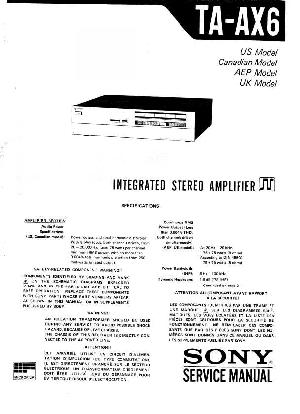 Сервисная инструкция Sony TA-AX6 ― Manual-Shop.ru
