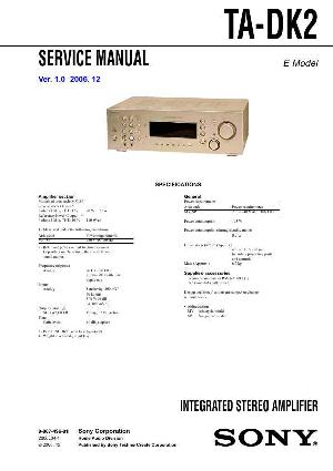 Сервисная инструкция Sony TA-DK2 ― Manual-Shop.ru