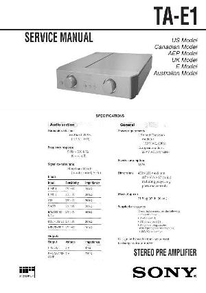 Сервисная инструкция Sony TA-E1 ― Manual-Shop.ru
