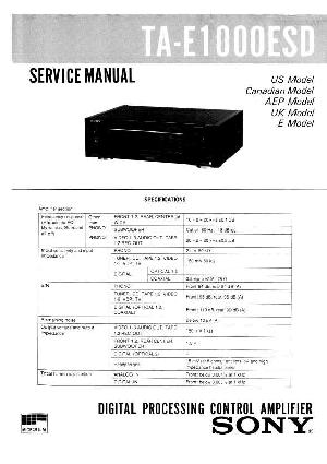 Сервисная инструкция Sony TA-E1000ESD ― Manual-Shop.ru