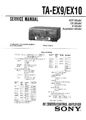 Сервисная инструкция Sony TA-EX9, TA-EX10 ― Manual-Shop.ru