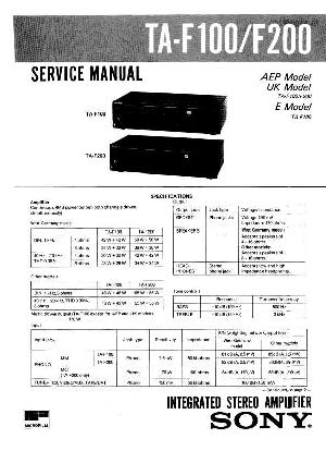 Сервисная инструкция Sony TA-F100, TA-F200 ― Manual-Shop.ru
