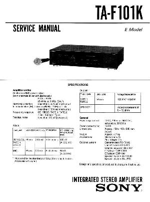 Сервисная инструкция Sony TA-F101K ― Manual-Shop.ru