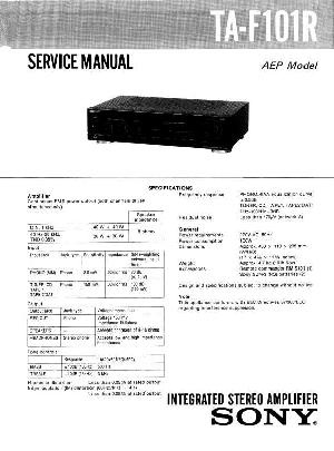 Сервисная инструкция Sony TA-F101R ― Manual-Shop.ru