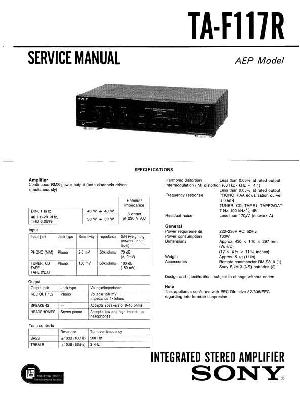 Сервисная инструкция Sony TA-F117R ― Manual-Shop.ru