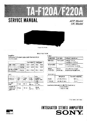 Сервисная инструкция Sony TA-F120A, TA-F220A ― Manual-Shop.ru