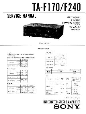 Сервисная инструкция Sony TA-F170, TA-F240 ― Manual-Shop.ru