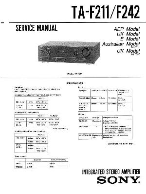 Сервисная инструкция Sony TA-F211, TA-F242 ― Manual-Shop.ru