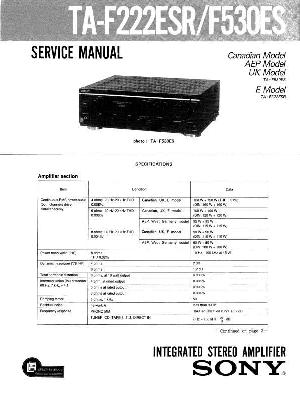 Сервисная инструкция Sony TA-F222ESR, TA-F530ES ― Manual-Shop.ru