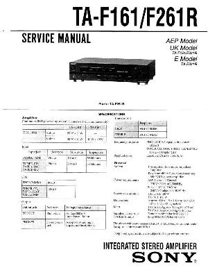 Сервисная инструкция Sony TA-F161, TA-F261R ― Manual-Shop.ru