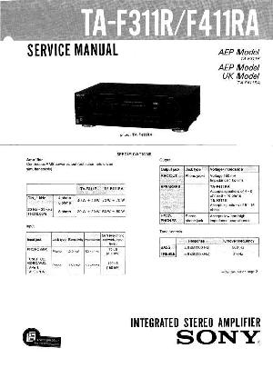Сервисная инструкция Sony TA-F311R, TA-F411RA ― Manual-Shop.ru