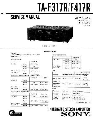 Сервисная инструкция Sony TA-F317R, TA-F417R ― Manual-Shop.ru