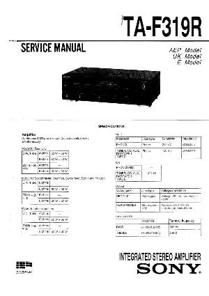 Сервисная инструкция Sony TA-F319R ― Manual-Shop.ru