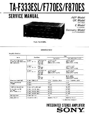 Сервисная инструкция Sony TA-F333ESL, TA-F770ES, TA-F870ES ― Manual-Shop.ru