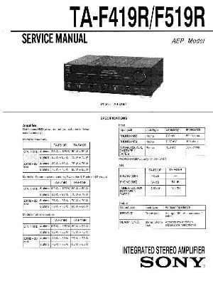 Сервисная инструкция Sony TA-F419R, TA-F519R ― Manual-Shop.ru