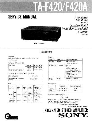Сервисная инструкция Sony TA-F420, TA-F420A ― Manual-Shop.ru